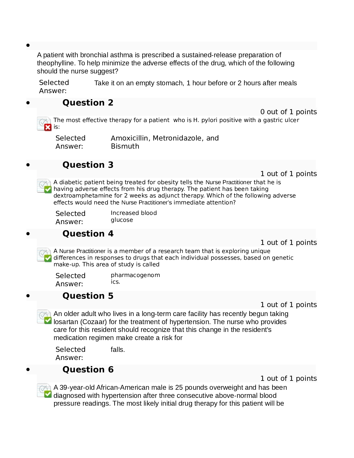 Preview image of NURS 6521 Pharmacy Midterm Exam document